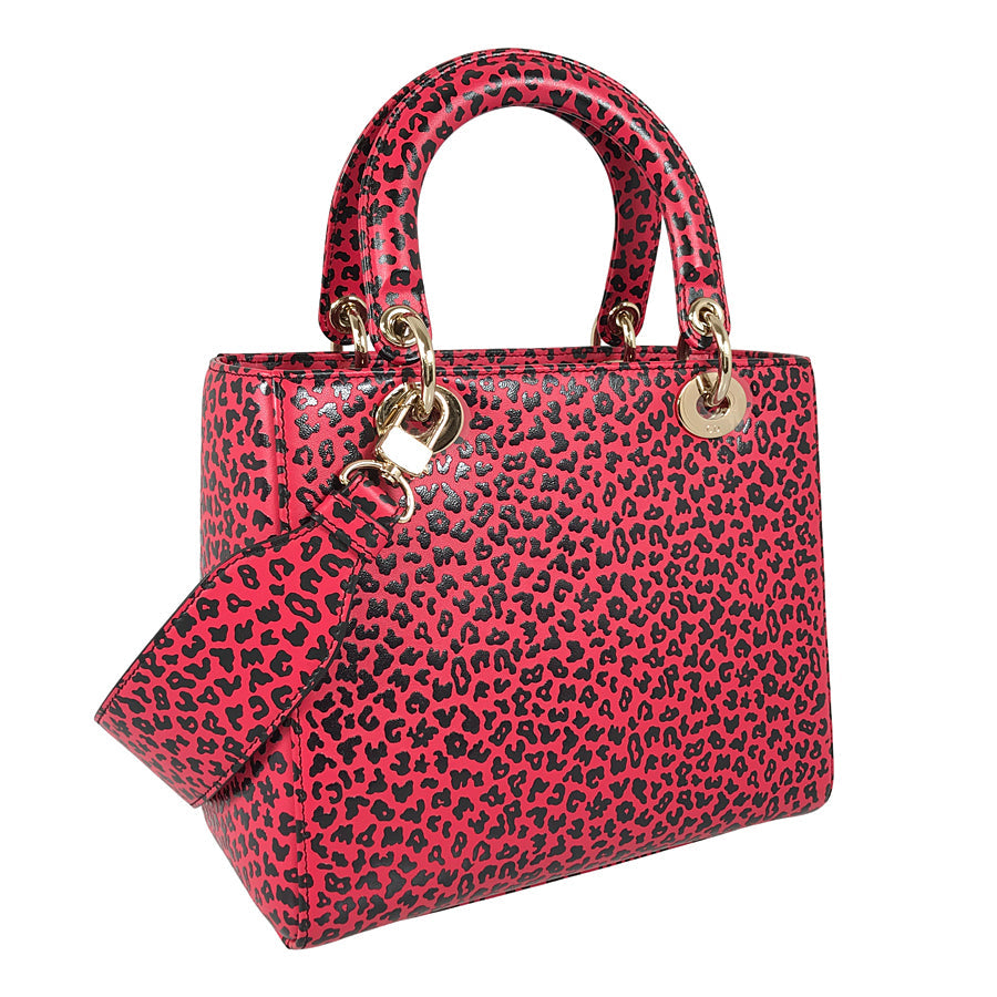 Dior Lady Dior Medium Leopard Hand bag