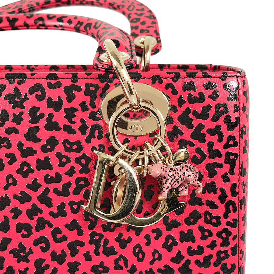 Dior Lady Dior Medium Leopard Hand bag