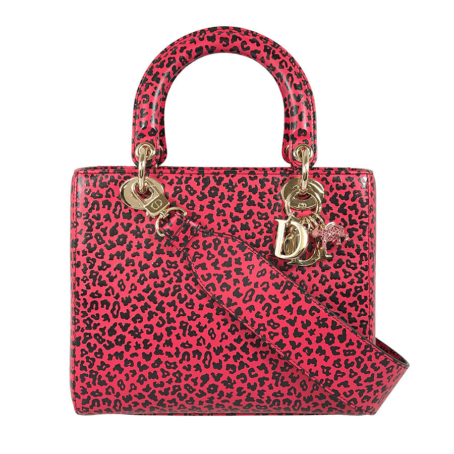 Dior Lady Dior Medium Leopard Hand bag