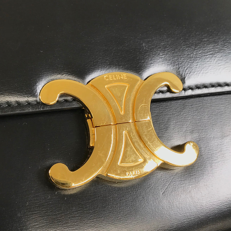 CELINE Triomphe Classic Gold Hardware Shoulder Bag