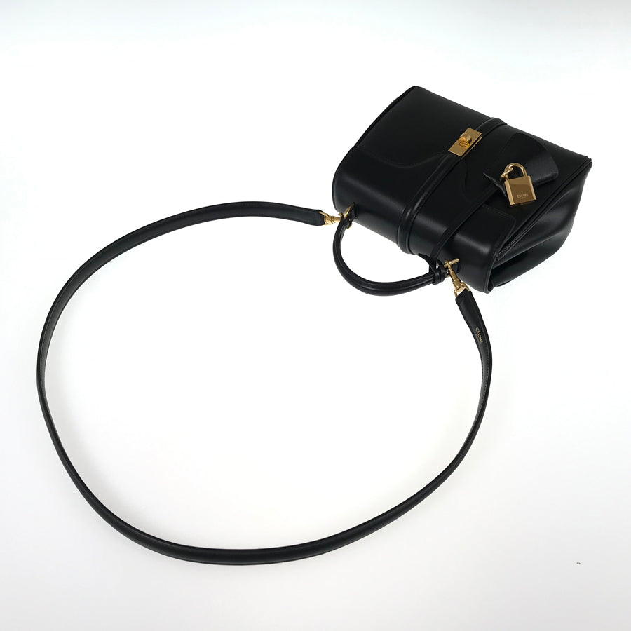 CELINE Mini 16 Saise 2WAY Shoulder Gold Hardware Handbag