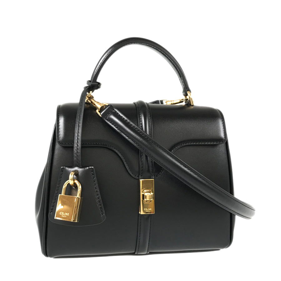 CELINE Mini 16 Saise 2WAY Shoulder Gold Hardware Handbag