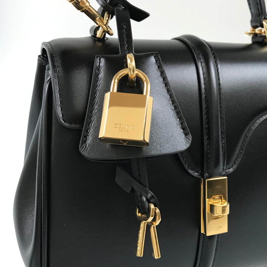 CELINE Mini 16 Saise 2WAY Shoulder Gold Hardware Handbag