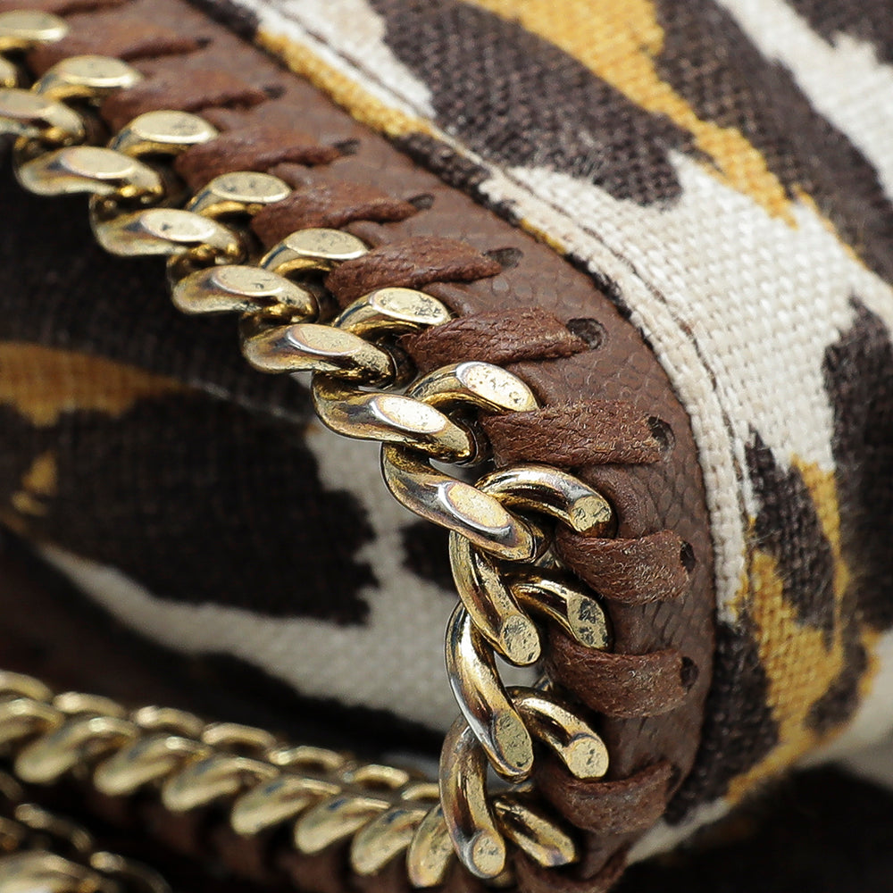 Stella McCartney Brown Leopard Print Chain Clutch