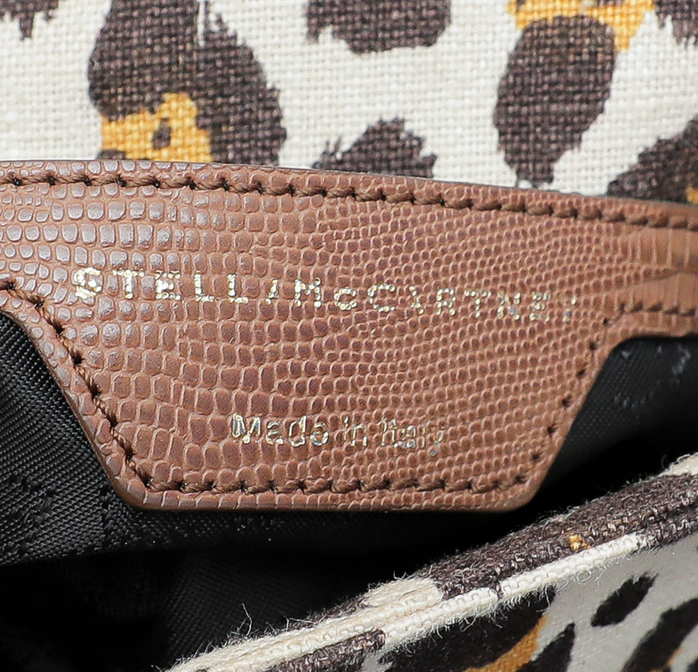 Stella McCartney Brown Leopard Print Chain Clutch