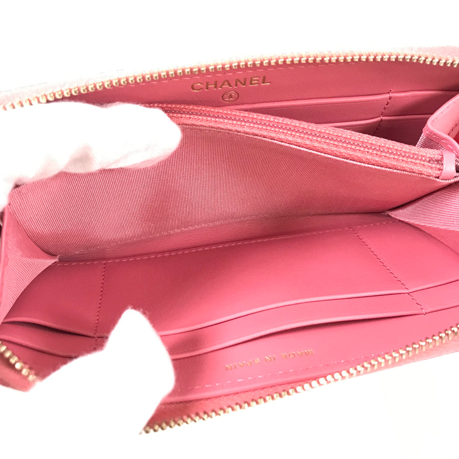 CHANEL Chanel 19 Small AP0948 Long wallet Round zipper