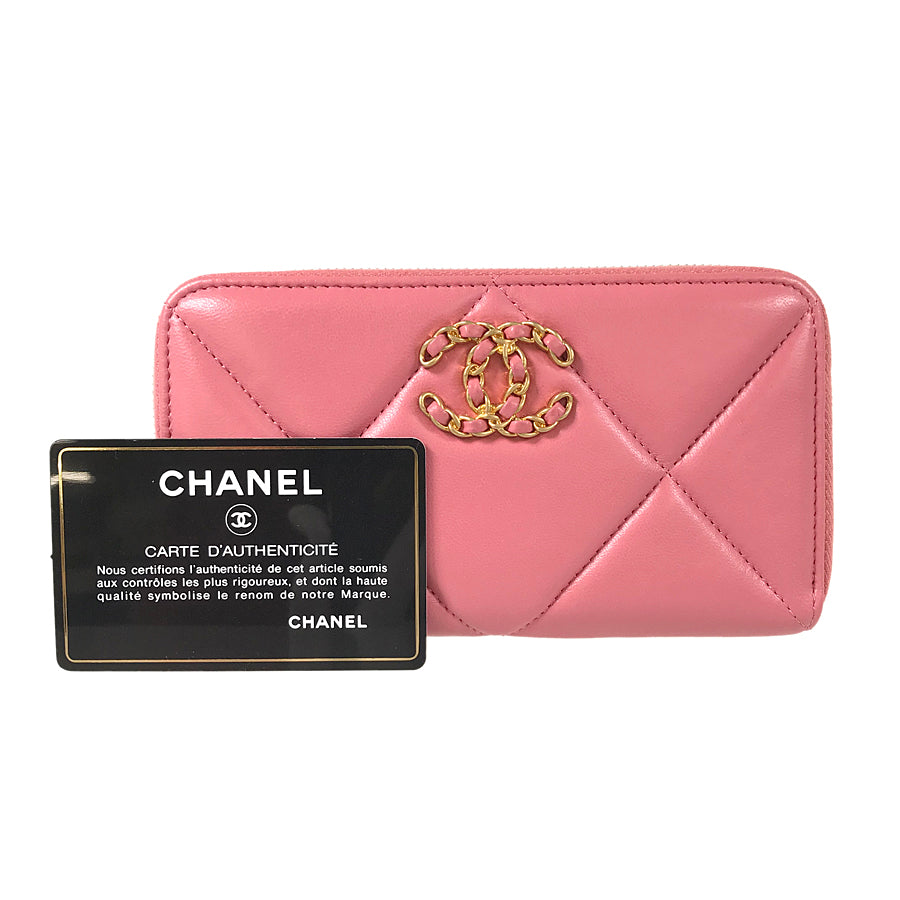 CHANEL Chanel 19 Small AP0948 Long wallet Round zipper