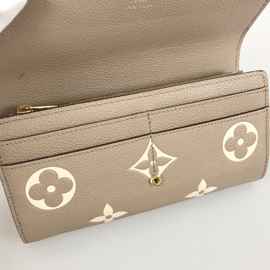 LOUIS VUITTON Monogram Empreinte Bicolor Portefeuille Sarah NM M81049 Long wallet Folding cover lid