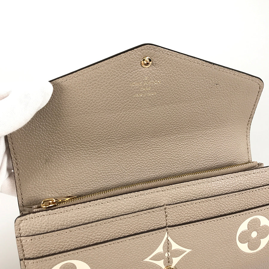 LOUIS VUITTON Monogram Empreinte Bicolor Portefeuille Sarah NM M81049 Long wallet Folding cover lid
