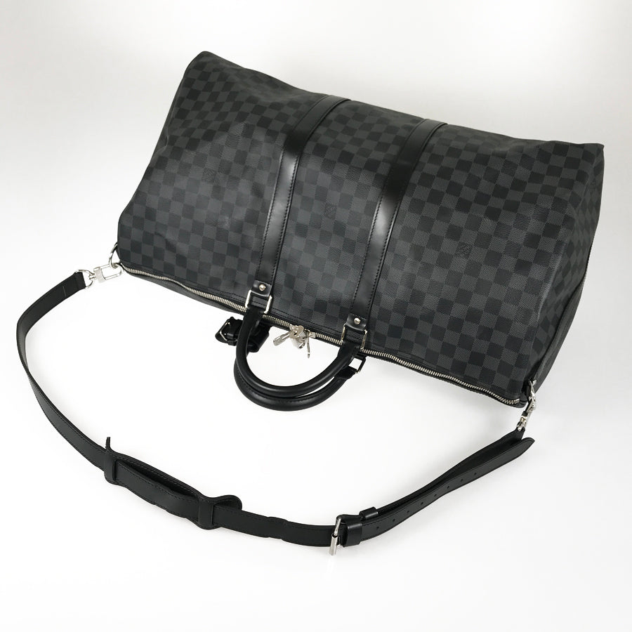 LOUIS VUITTON Damier Graphite Keepall Bandouliere 55 N41413 Boston bag