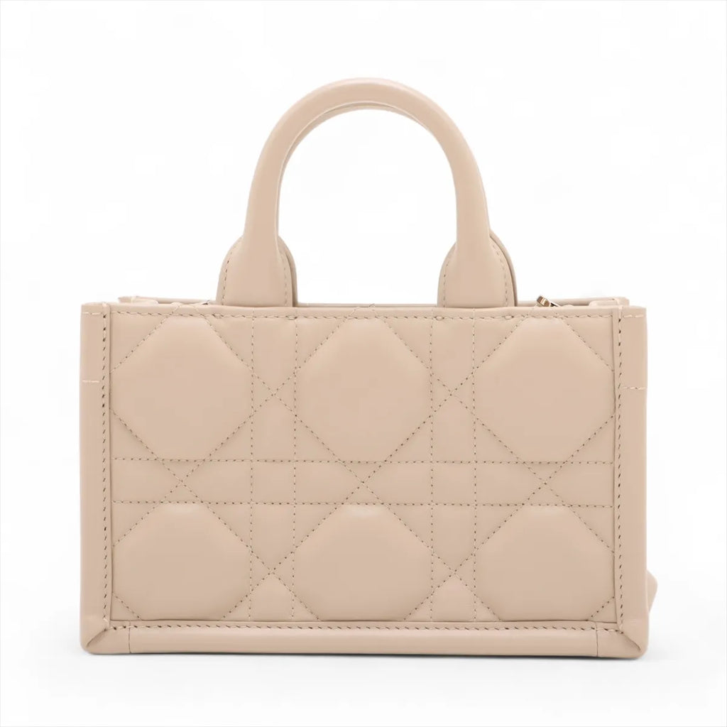 Christian Dior Beige Macrocannage Leather Mini Dior Book Tote Bag  [Clearance Sale]