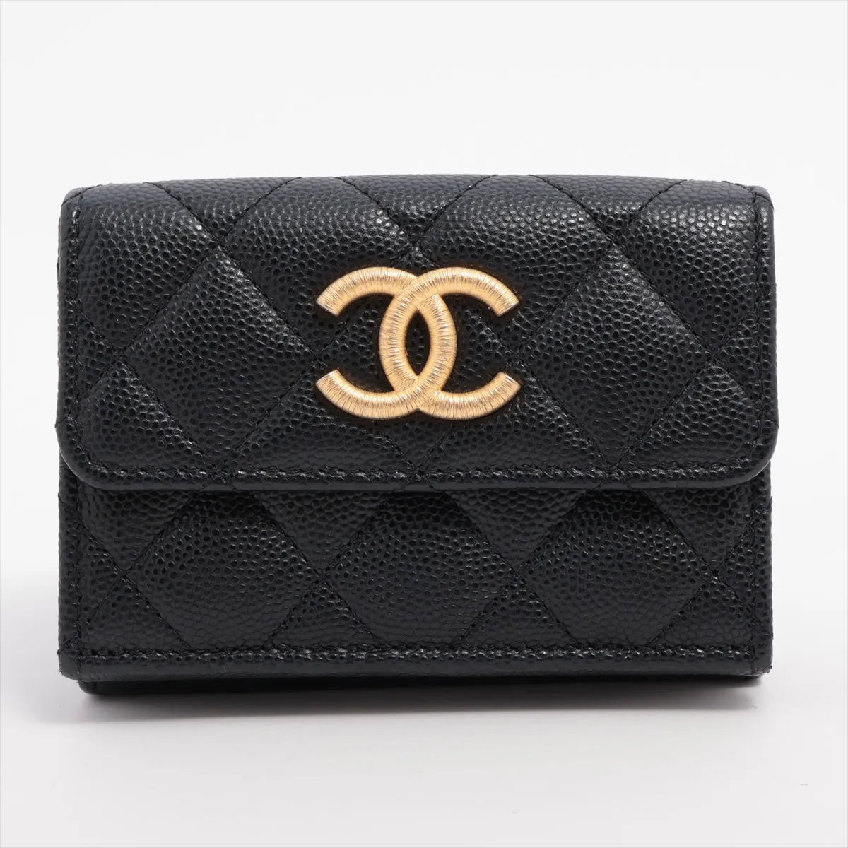 Chanel Black Caviar Calfskin Compact Wallet [Clearance Sale]
