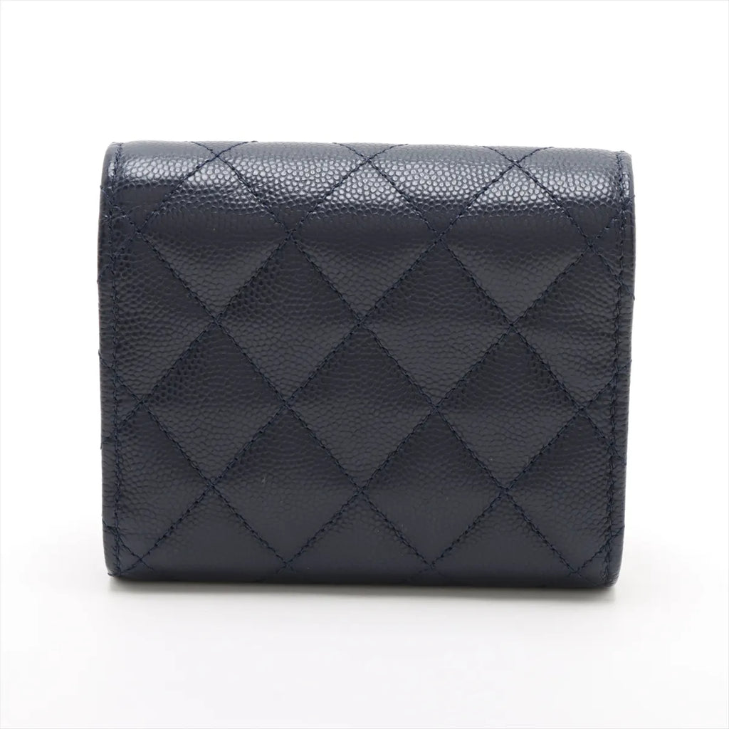 Chanel Black Caviar Calfskin Compact Wallet [Clearance Sale]