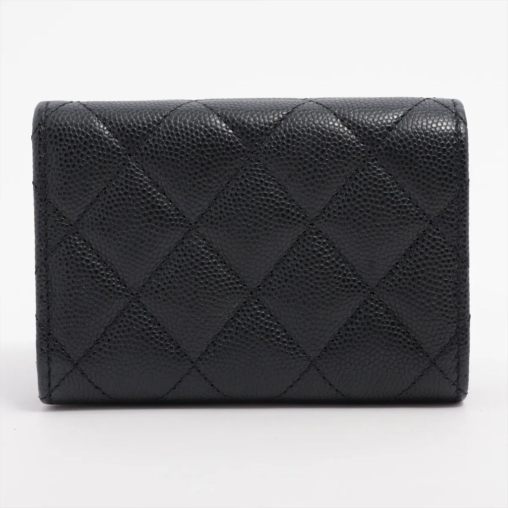 Chanel Black Caviar Calfskin Compact Wallet [Clearance Sale]