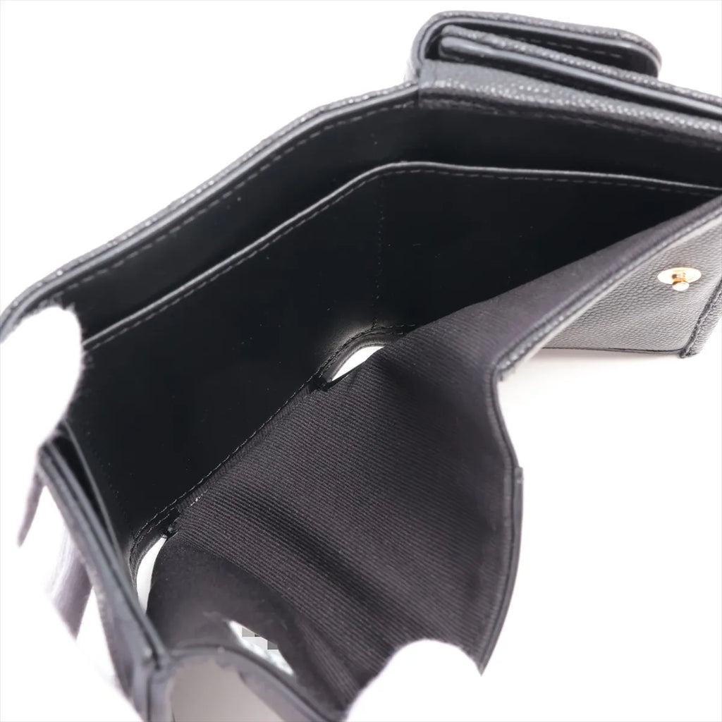 Chanel Black Caviar Calfskin Compact Wallet [Clearance Sale]