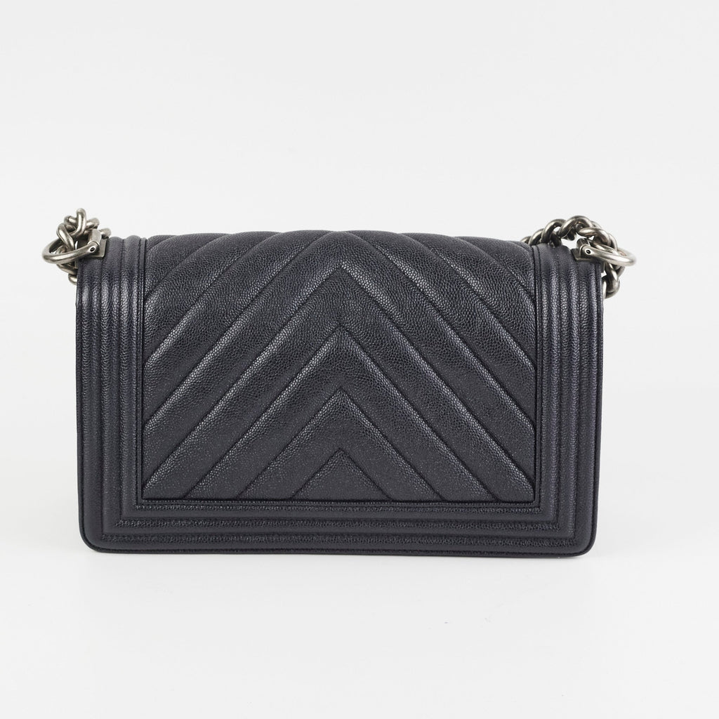 Chanel Old Medium Caviar Boy Black
