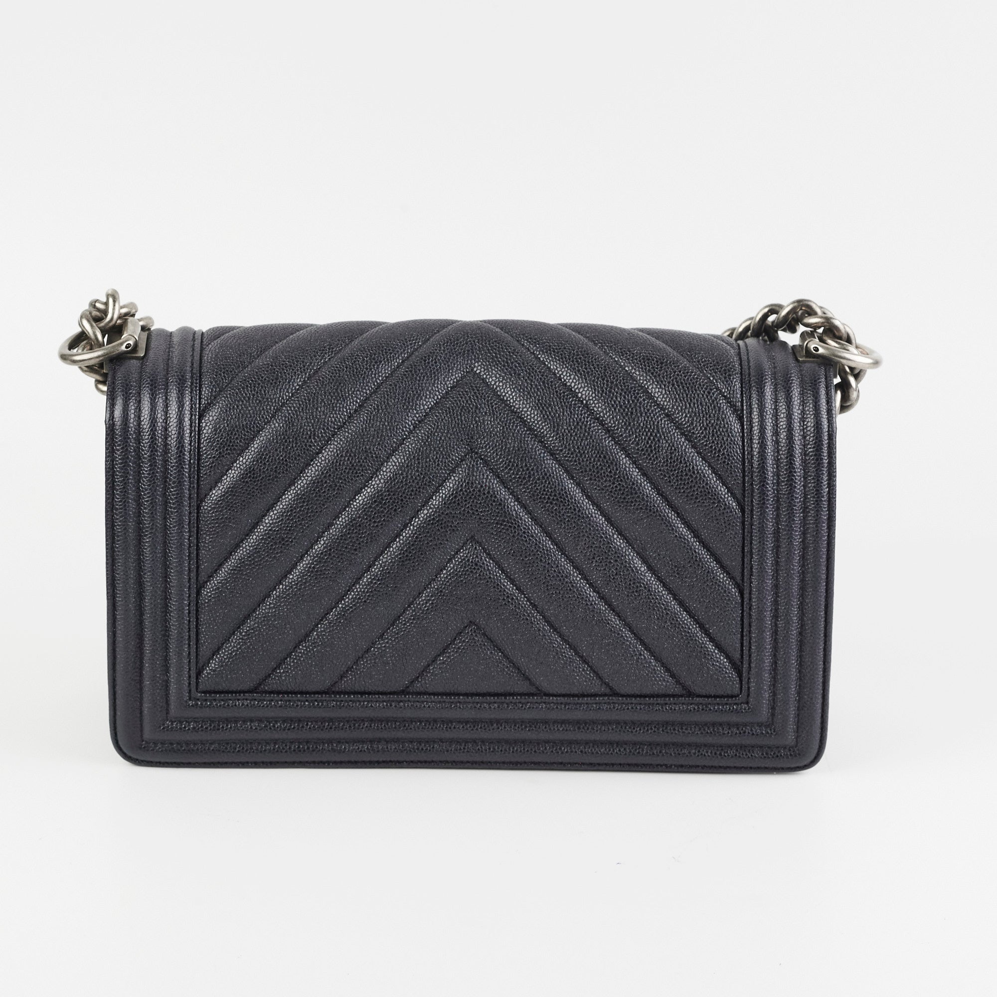 Chanel Old Medium Caviar Boy Black