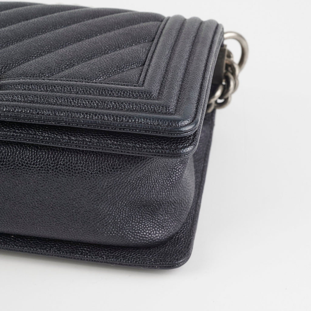 Chanel Old Medium Caviar Boy Black