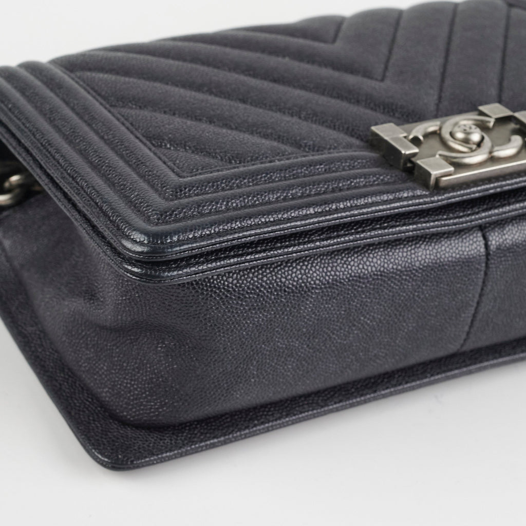 Chanel Old Medium Caviar Boy Black