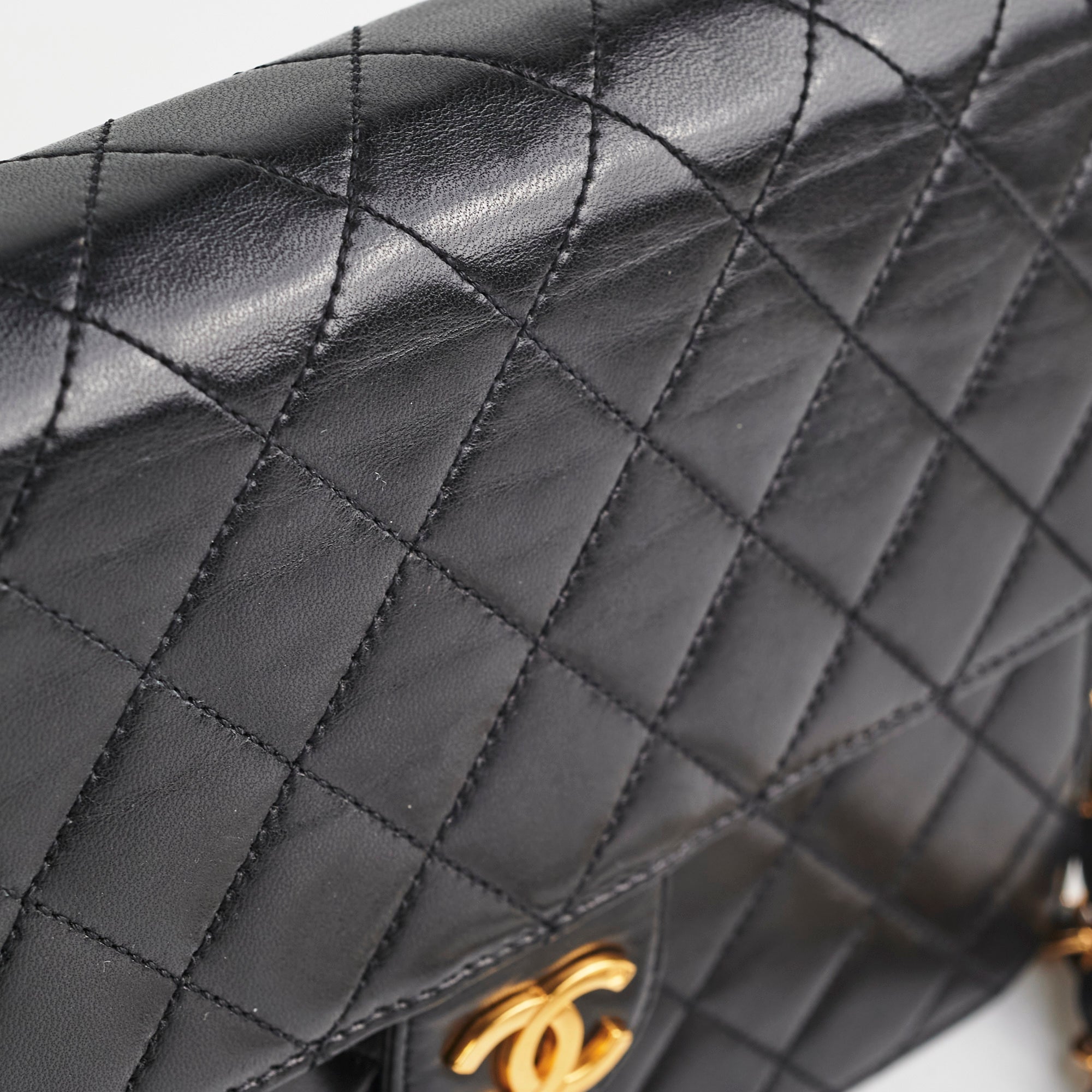 ITEM 29 - Chanel Vintage Square Flap Lambskin Black- Series 5