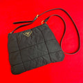 Prada Triangle Logo Nylon Leather Shoulder Bag