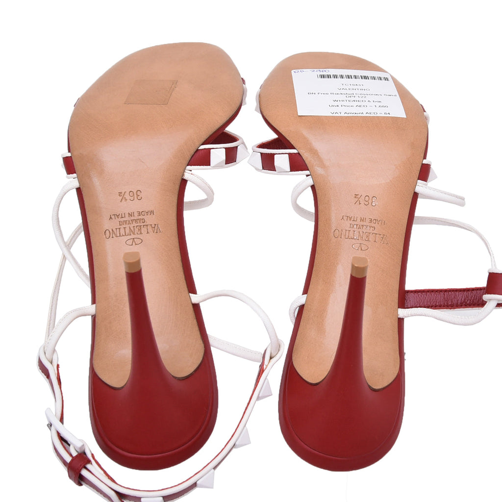 Valentino Bicolor Free Rockstud Crisscross Sandal 36.5