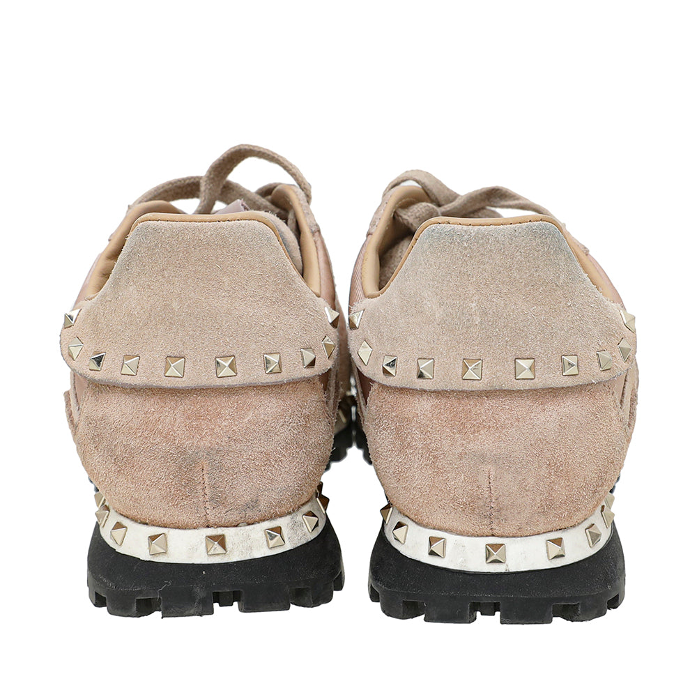 Valentino Dusty Pink Camouflage Rockstud Sneakers 35.5