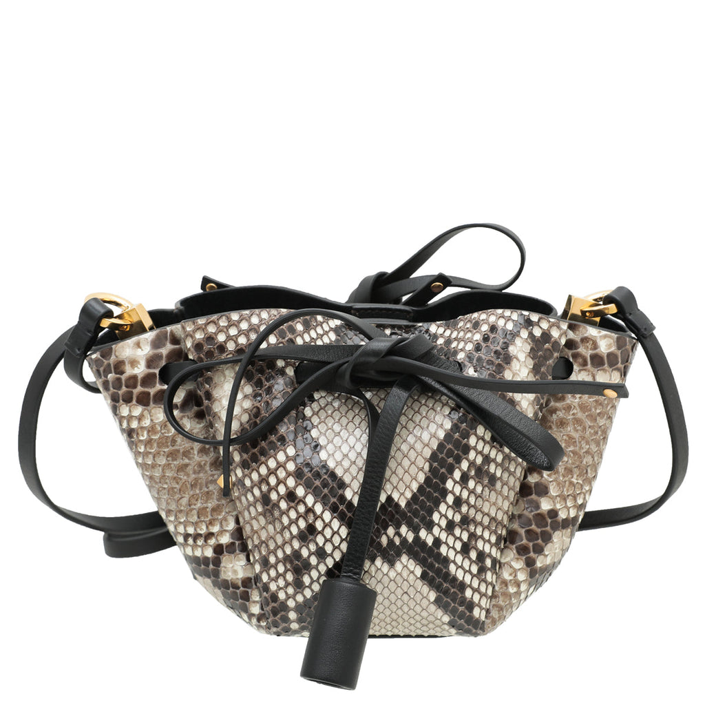 Valentino Bicolor Python Go Logo Bucket Bag
