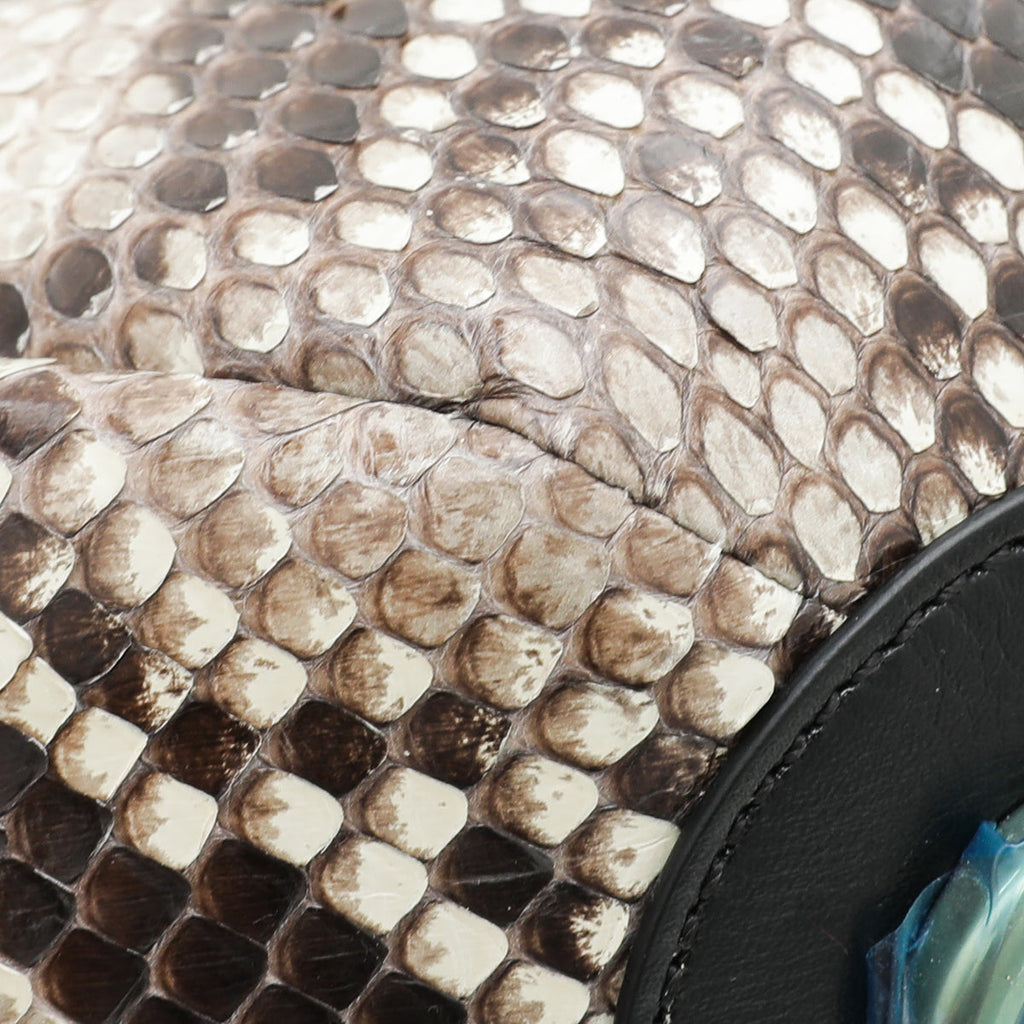 Valentino Bicolor Python Go Logo Bucket Bag