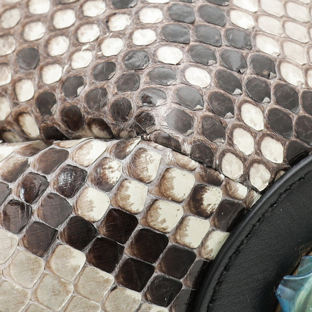 Valentino Bicolor Python Go Logo Bucket Bag