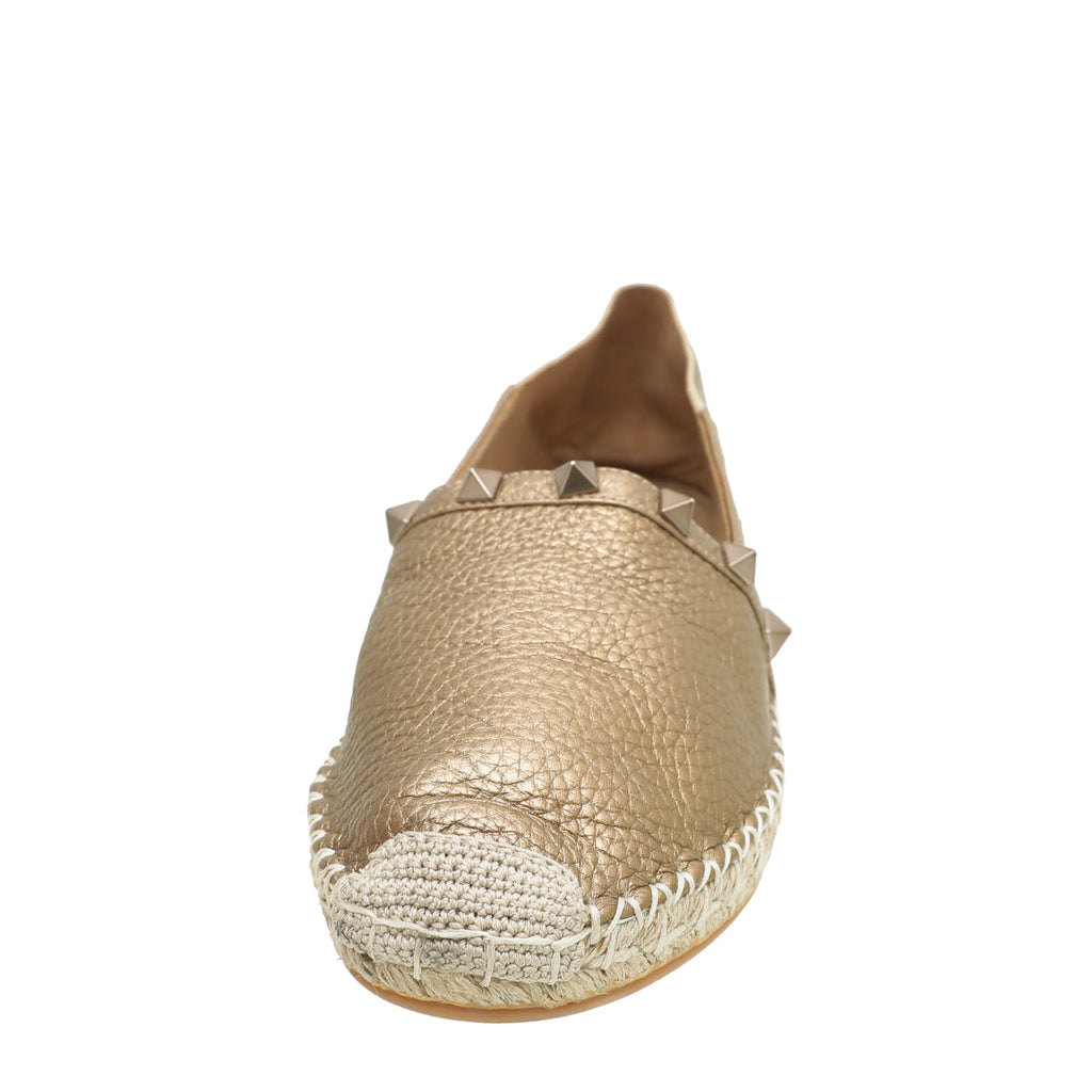 Valentino Metallic Skin Rockstud Espadrille 36