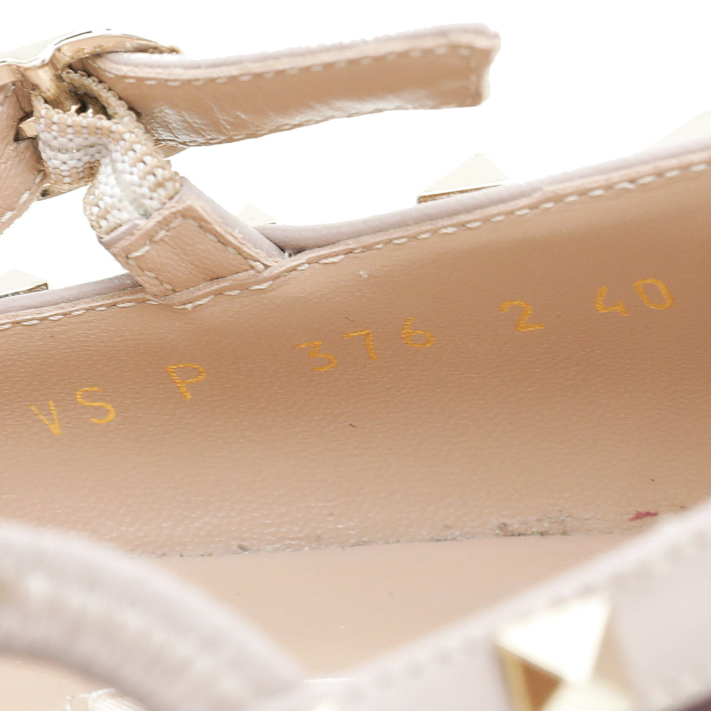 Valentino Burgundy Rockstud Caged Ballet Flat 40