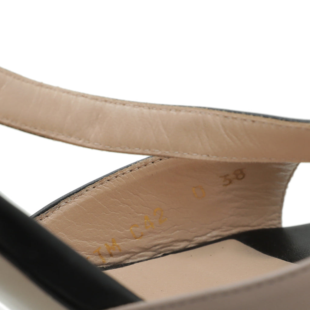 Valentino Bicolor Rockstud Peep Toe Pump 38