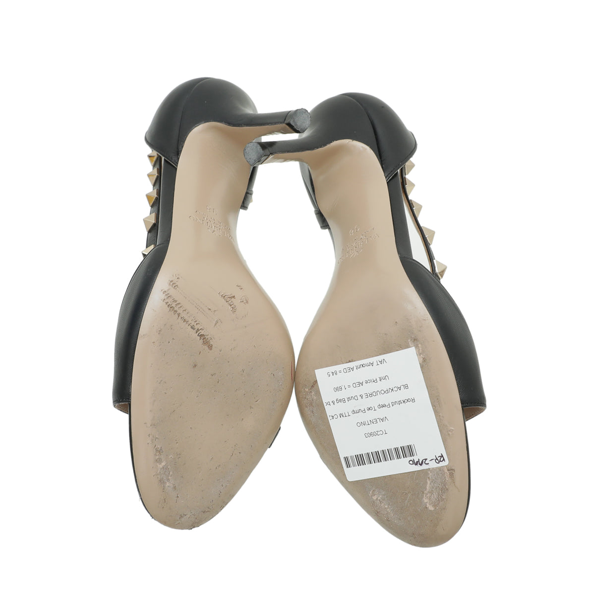 Valentino Bicolor Rockstud Peep Toe Pump 38
