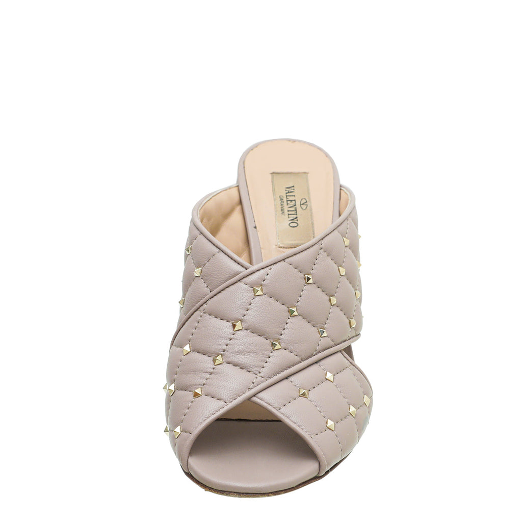 Valentino Poudre Rockstud Spike Crisscross Mules 38