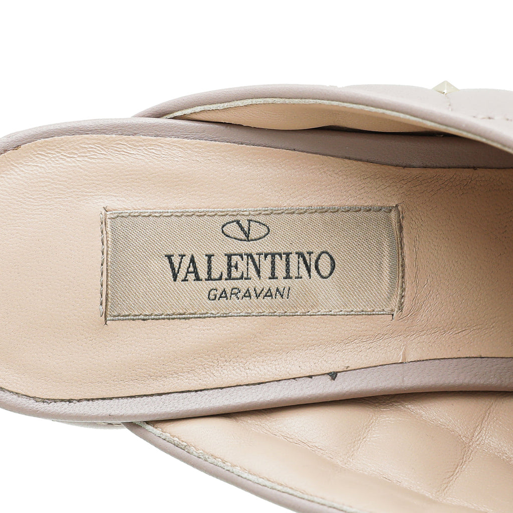 Valentino Poudre Rockstud Spike Crisscross Mules 38