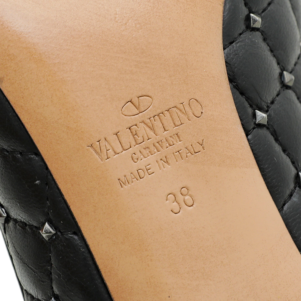 Valentino Black Rockstud Spike Mary Jane Pumps 38