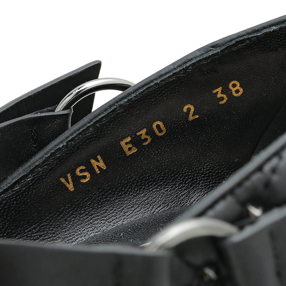 Valentino Black Rockstud Spike Mary Jane Pumps 38