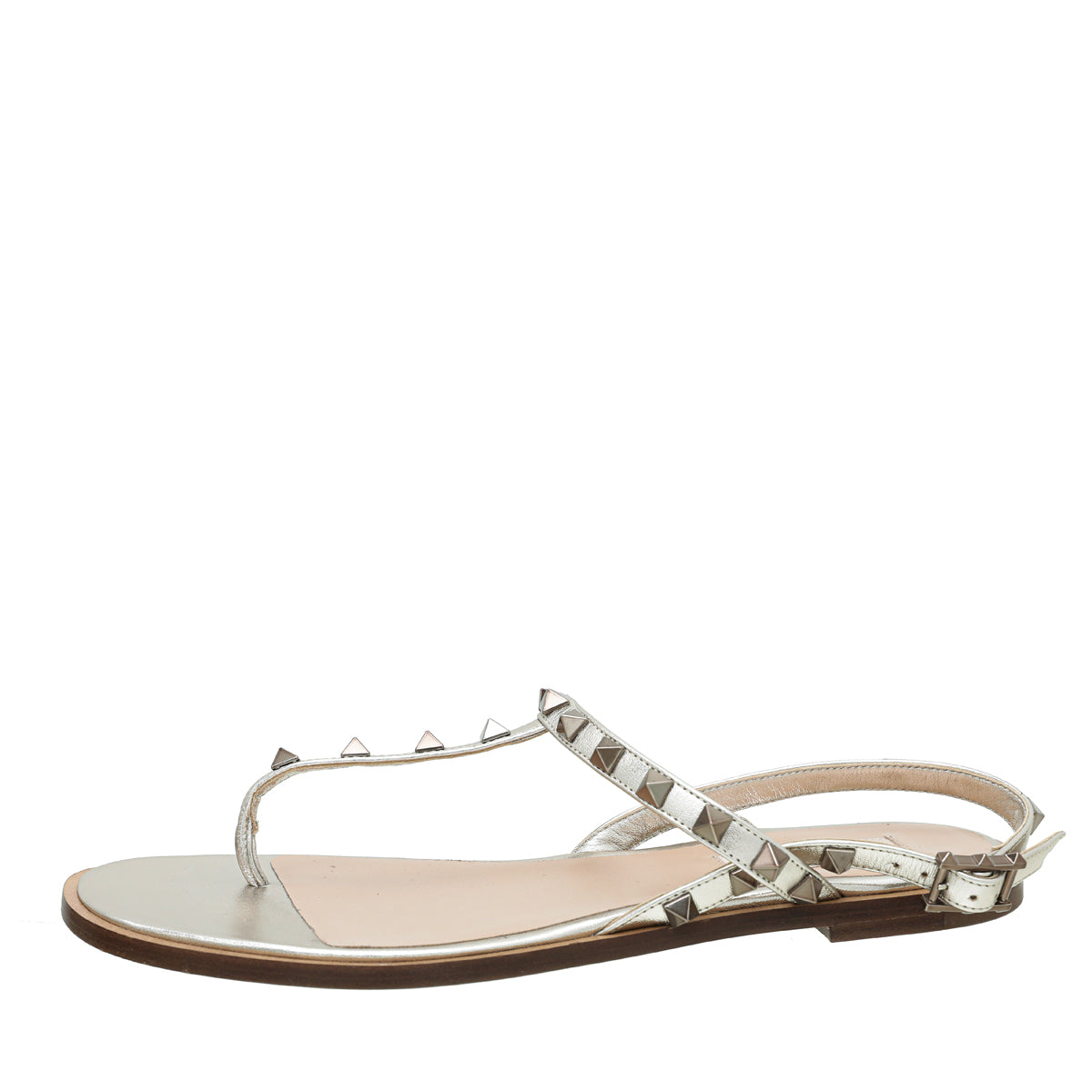 Valentino Skin Rockstud Thong Flat T-Strap Sandal 38