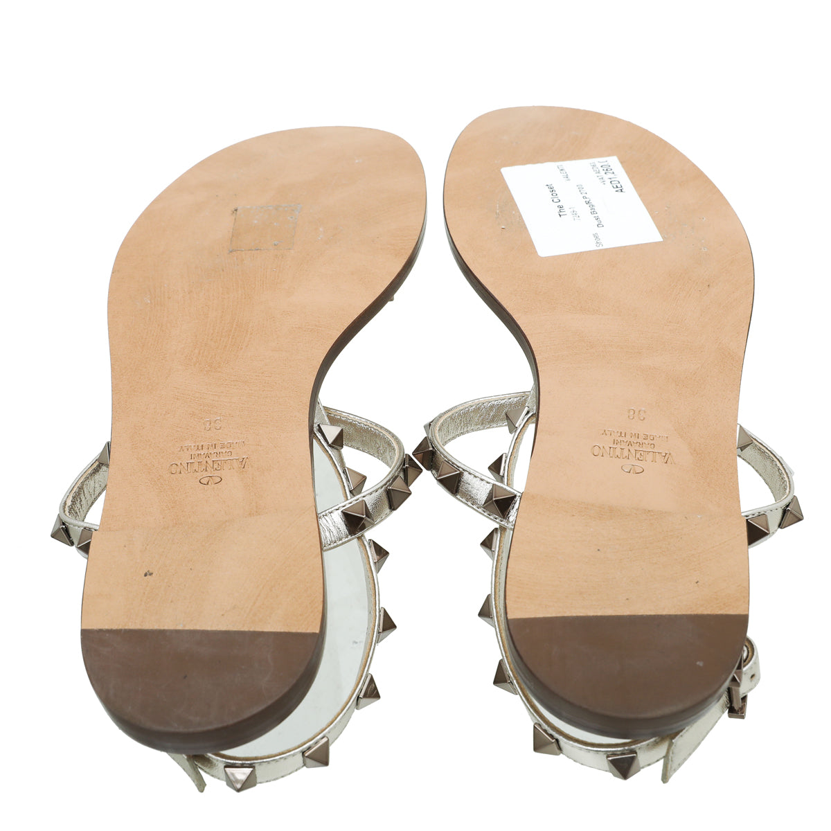 Valentino Skin Rockstud Thong Flat T-Strap Sandal 38