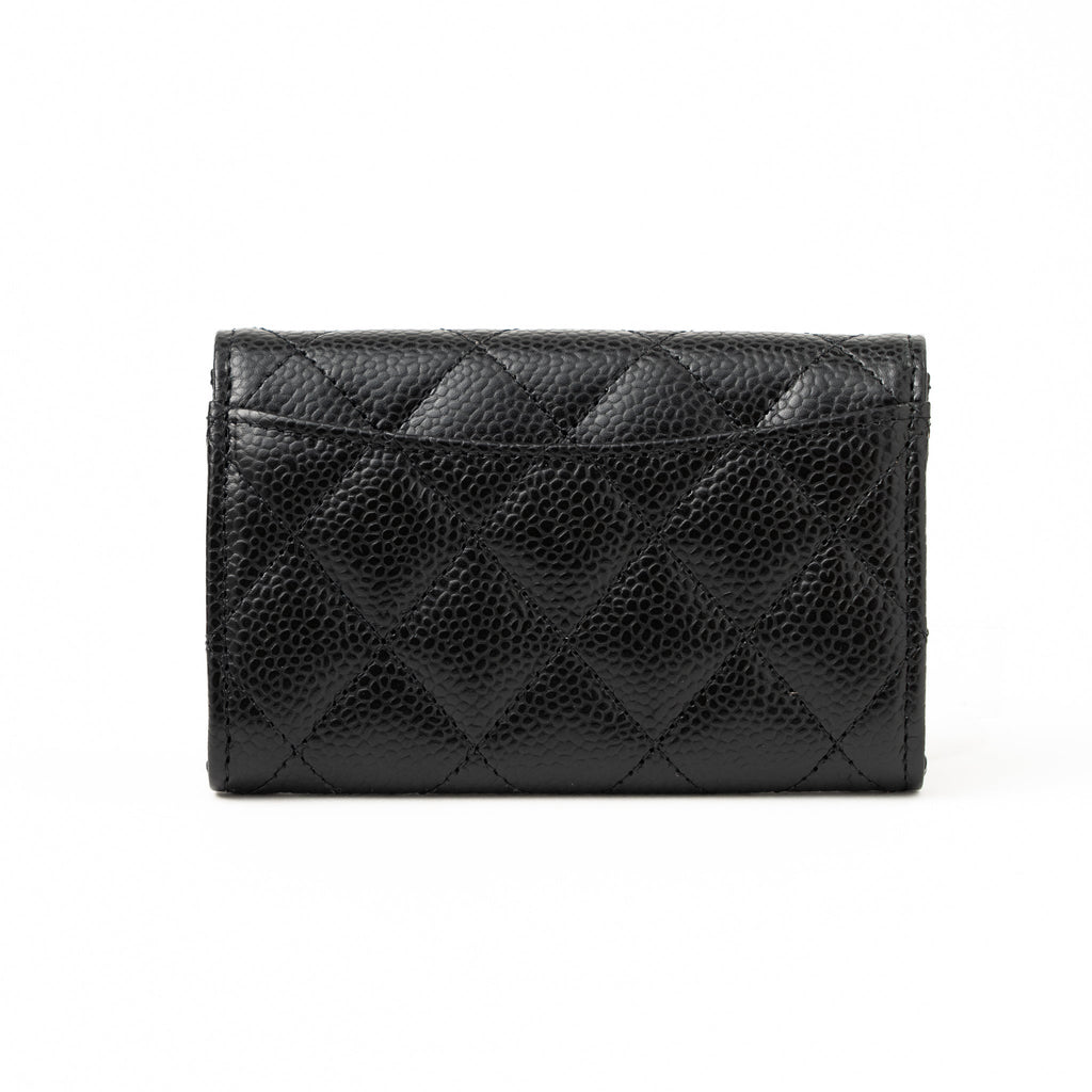 Chanel Classic Flap Card Holder Caviar Black  (Hologram)