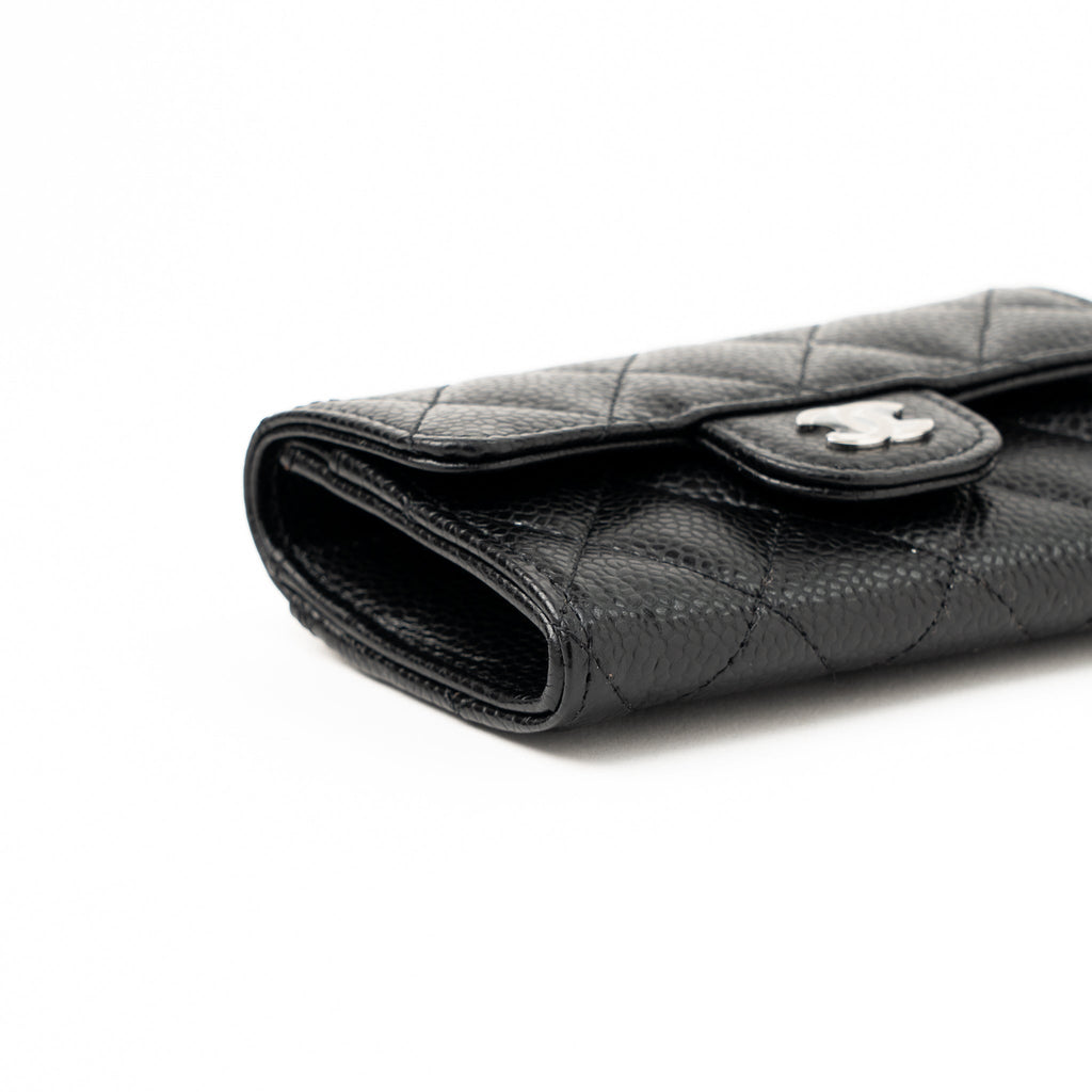 Chanel Classic Flap Card Holder Caviar Black  (Hologram)