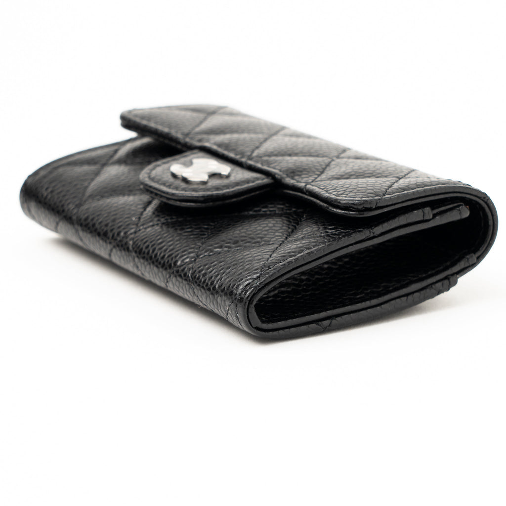 Chanel Classic Flap Card Holder Caviar Black  (Hologram)