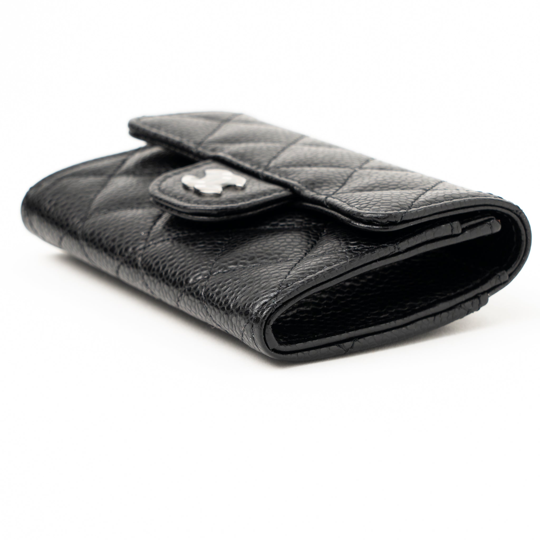 Chanel Classic Flap Card Holder Caviar Black  (Hologram)