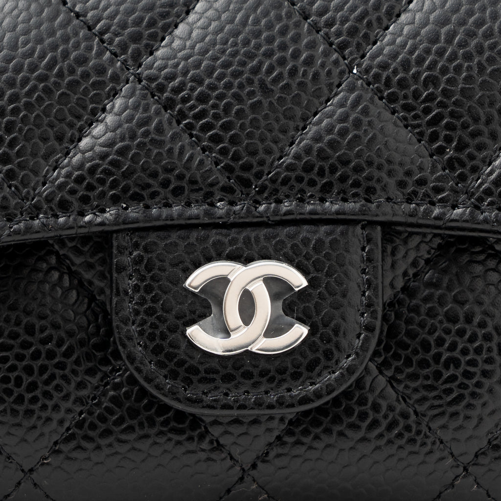 Chanel Classic Flap Card Holder Caviar Black  (Hologram)