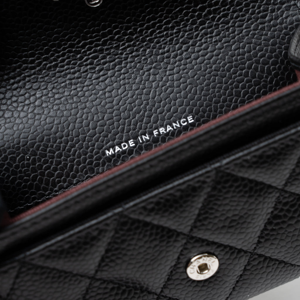 Chanel Classic Flap Card Holder Caviar Black  (Hologram)