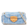 Prada BR4658 Tweed Leather Chain Shoulder Bag
