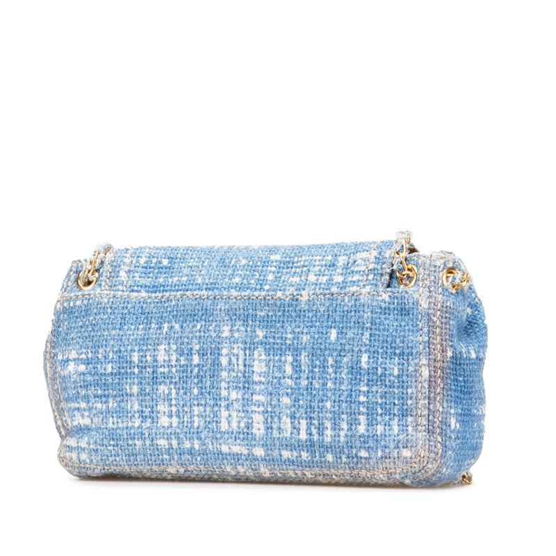 Prada BR4658 Tweed Leather Chain Shoulder Bag