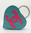 Chanel 1995 Vintage Barbie Blue & Pink Heart Vanity Bag