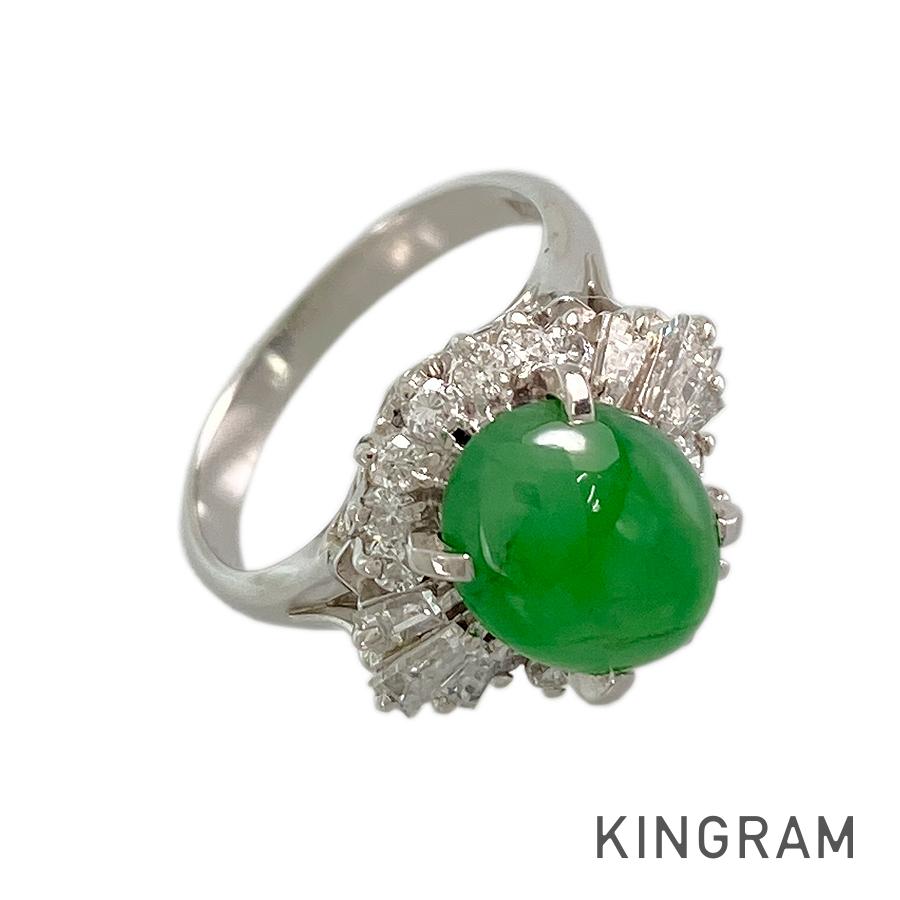 Ring Platinum jade diamond